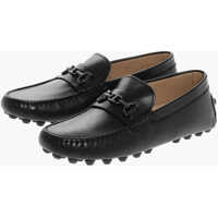 Mocasini Leather Loafers With Rubber Sole And Morset Barbati