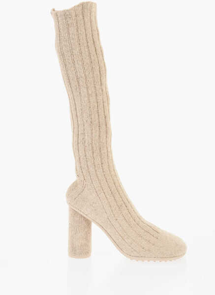 Cizme lungi Bottega Veneta Wool Blend Atomic Sock Boots 9Cm Beige Femei (BM 18967510) 3