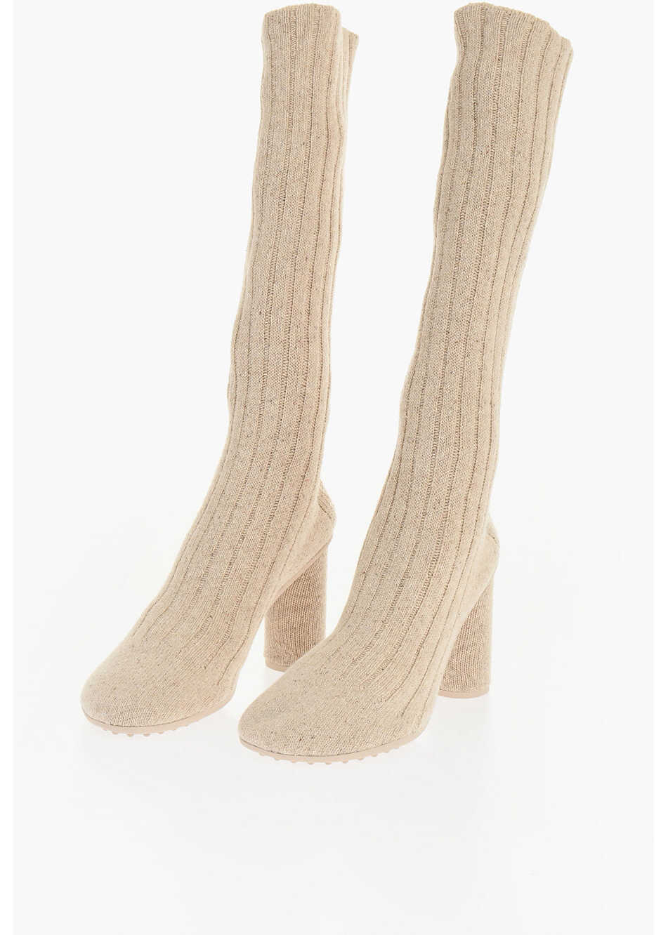 Cizme lungi Bottega Veneta Wool Blend Atomic Sock Boots 9Cm Beige Femei (BM 18967510) 1