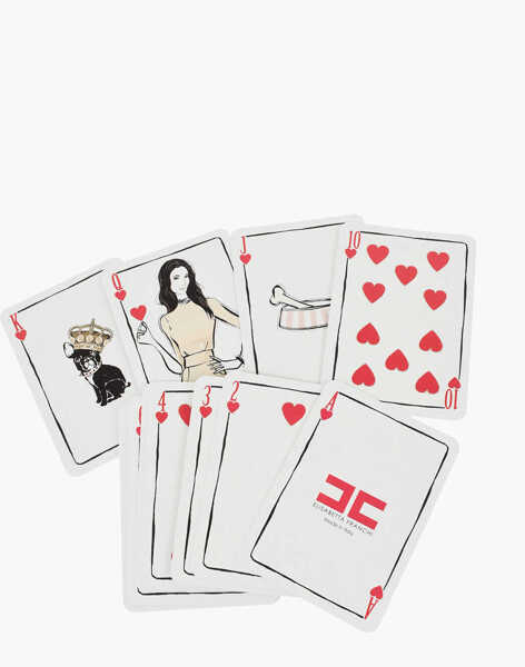 Accesorii de voiaj Elisabetta Franchi Megan Hess Logoed Playing Card Set White Femei (BM 18967516) 2