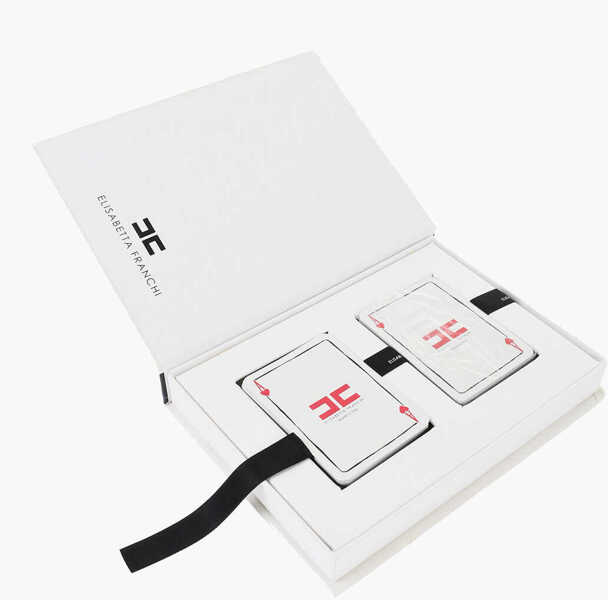 Accesorii de voiaj Elisabetta Franchi Megan Hess Logoed Playing Card Set White Femei (BM 18967516) 3
