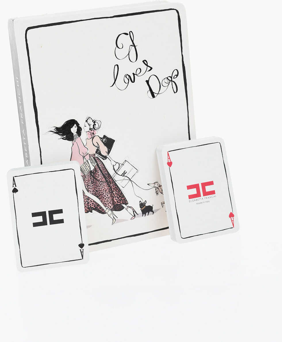 Accesorii de voiaj Elisabetta Franchi Megan Hess Logoed Playing Card Set White Femei (BM 18967516) 1