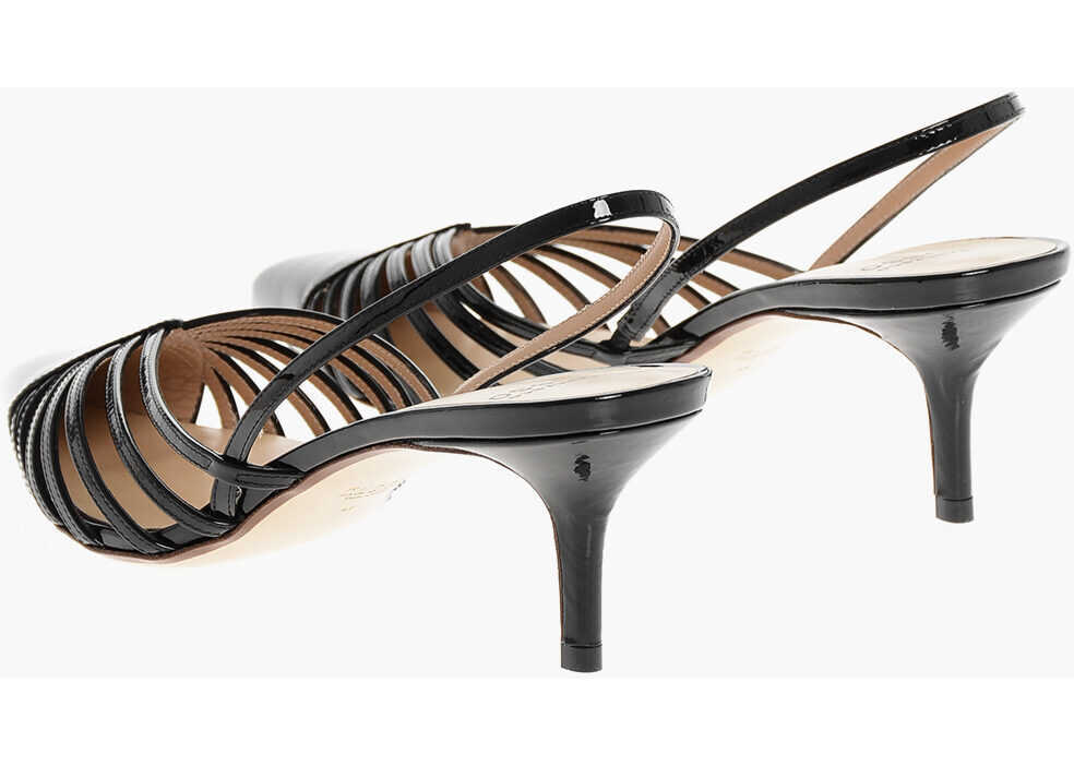 Pantofi stiletto Francesco Russo Patent Leather Slingbacks With Stiletto Heel 9Cm Black Femei (BM 18967519) 2