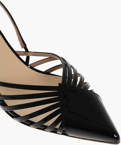 Pantofi stiletto Francesco Russo Patent Leather Slingbacks With Stiletto Heel 9Cm Black Femei (BM 18967519) 4