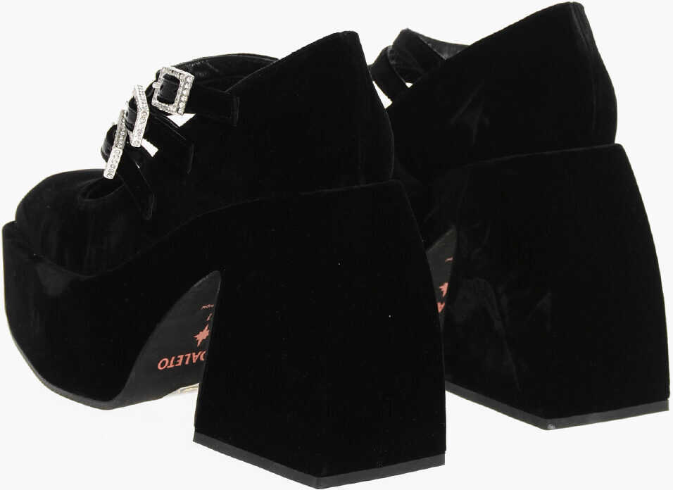 Pantofi stiletto NODALETO Velour Marietta Mary Jane Pumps 12Cm Black Femei (BM 18967540) 2