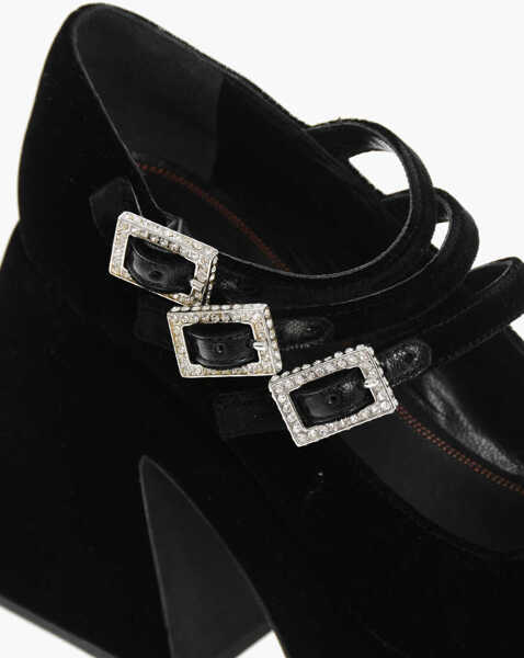 Pantofi stiletto NODALETO Velour Marietta Mary Jane Pumps 12Cm Black Femei (BM 18967540) 4