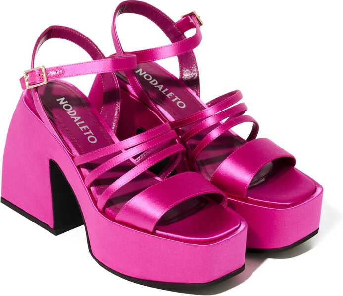 Sandale cu toc NODALETO Satin Chibi Platform Sandals With Chunky Heel 12Cm Pink Femei (BM 18967627) 2