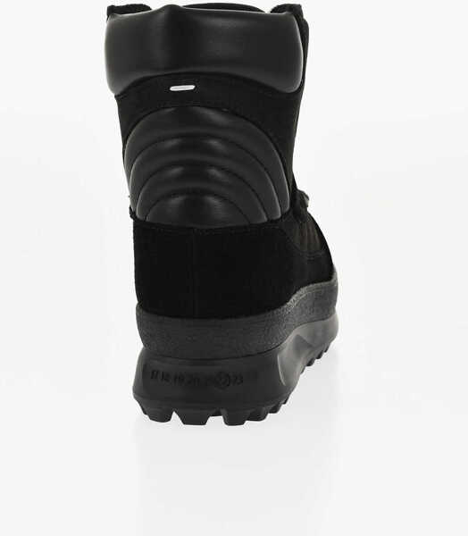 Sneakers Maison Margiela Mm22 High Leather Climber Sneakers With Suede Trims Black Femei (BM 18967633) 2