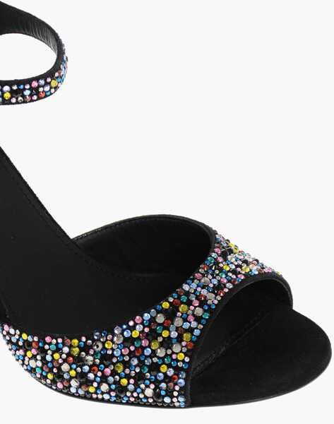 Sandale cu toc Salvatore Ferragamo Rhinestoned Nikla Sandals With Statement Heel 8Cm Black Femei (BM 18967636) 4