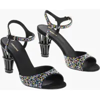 Sandale cu toc Rhinestoned Nikla Sandals With Statement Heel 8Cm Femei