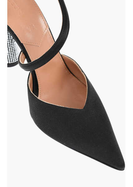 Pantofi stiletto DACCORI Satin Arya Pumps With Rhinestoned Spool Heel 9Cm Black Femei (BM 18967654) 4