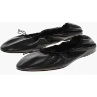 Balerini casual Leather Awar Ballet Flats With Elastic Detail Femei