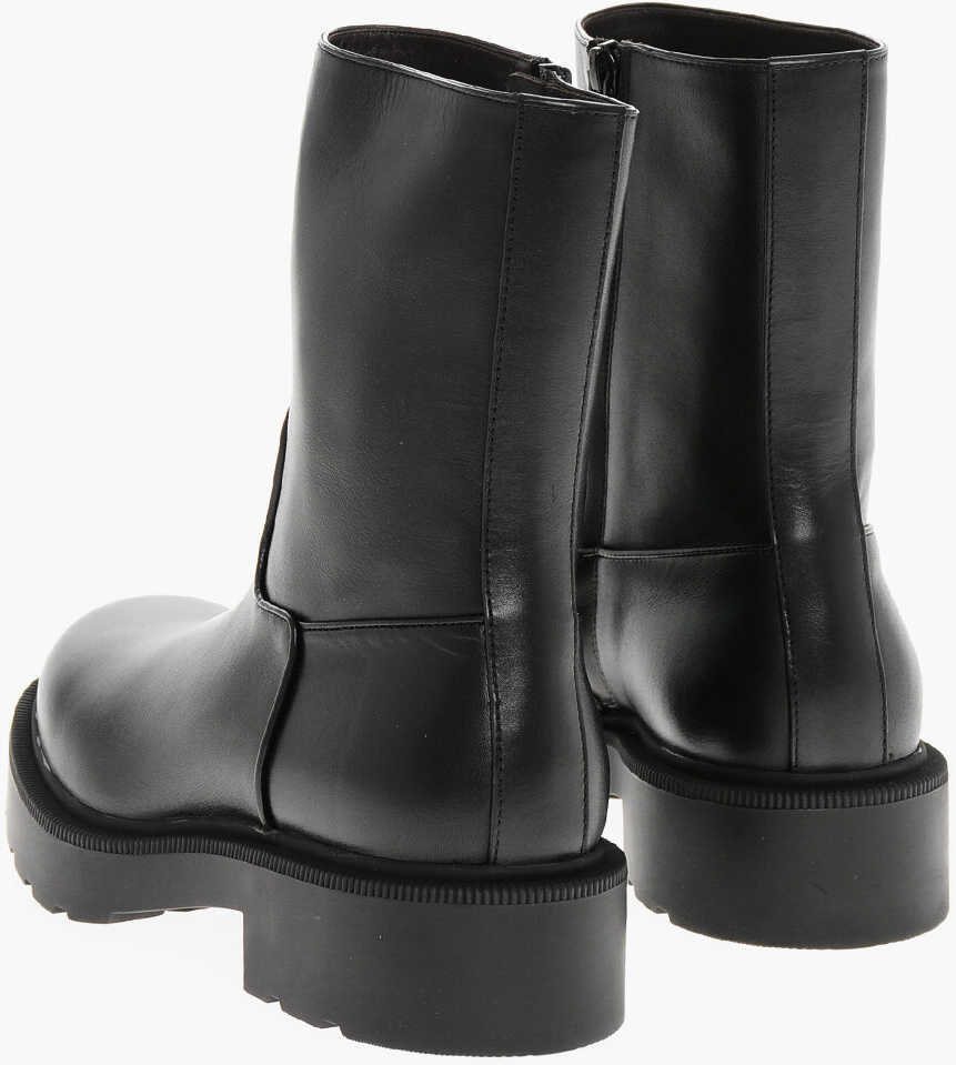 Botine THE ROW Leather Nobilis Biker Booties Black Femei (BM 18967669) 2