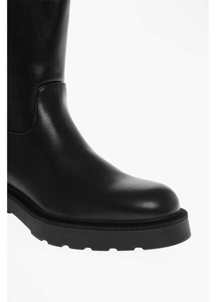 Botine THE ROW Leather Nobilis Biker Booties Black Femei (BM 18967669) 4