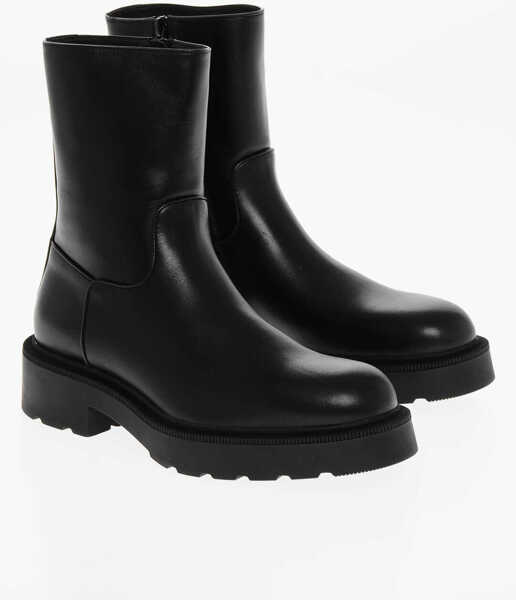 Botine THE ROW Leather Nobilis Biker Booties Black Femei (BM 18967669) 1