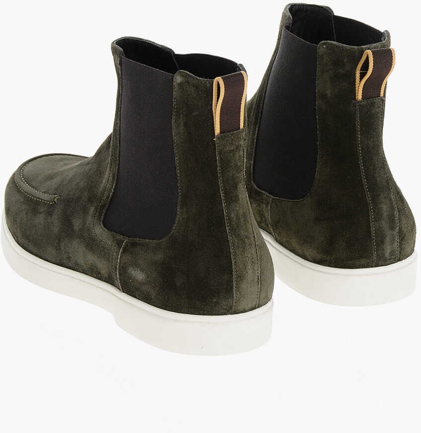 Ghete Moorer Suede Cesar Chelsea Booties With Desert Boot Design Military Green Barbati (BM 18967681) 2