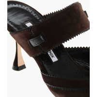 Saboti Dama - Saboti Manolo Blahnik Suede Brontiamusa Mules With Spool Heel 7Cm Brown Femei (BM 18967684) - B-mall.ro