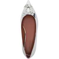Balerini casual Dama - Balerini casual AMINA MUADDI Lam Leather Camelia Ballet Flats With Jewel Buckle Silver Femei (BM 18967699) - B-mall.ro