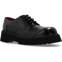 Pantofi Oxford pentru Barbati - Pantofi Oxford Gucci Brushed Leather Derby Shoes With Carrion Sole Black Barbati (BM 18967705) - B-mall.ro