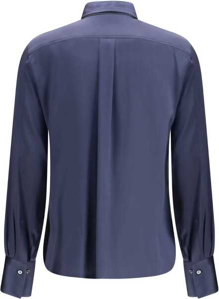 Camasi casual Brunello Cucinelli Silk Shirt BLU FREDDO Femei (BM 18967828) 2