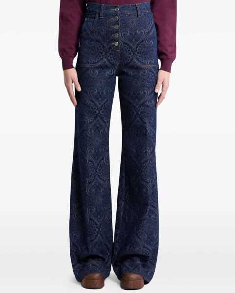 Blugi ETRO Jacquard-patterned flare Jeans S9090 Femei (BM 18967855) 3