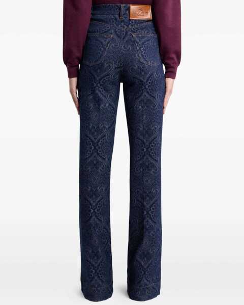 Blugi ETRO Jacquard-patterned flare Jeans S9090 Femei (BM 18967855) 4