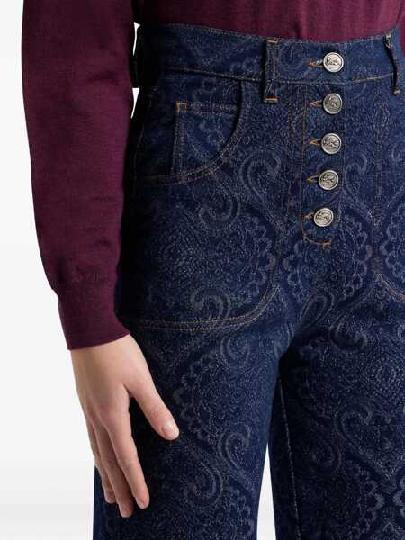 Blugi ETRO Jacquard-patterned flare Jeans S9090 Femei (BM 18967855) 5