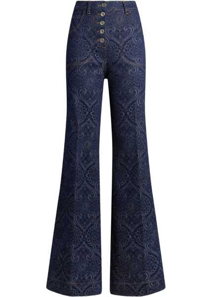 Blugi ETRO Jacquard-patterned flare Jeans S9090 Femei (BM 18967855) 1