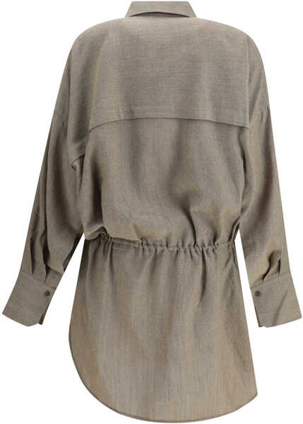 Rochii PETAR PETROV Wool chemisier Dress SAND Femei (BM 18967867) 2