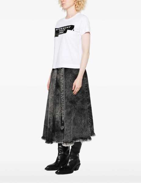 Tricouri Givenchy Cotton T-shirt with print black givenchy tape WHITE Femei (BM 18967876) 3