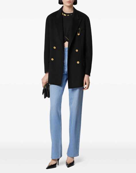 Paltoane Versace Wool and cachemire Double-breasted Coat BLACK Femei (BM 18967903) 2