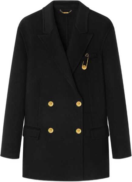 Paltoane Versace Wool and cachemire Double-breasted Coat BLACK Femei (BM 18967903) 1