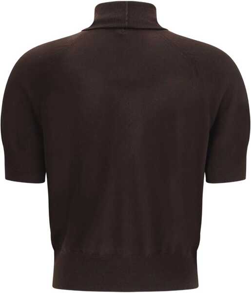 Pulovere PETAR PETROV Short sleeve wool Sweater EBONY WOOD Femei (BM 18967969) 2