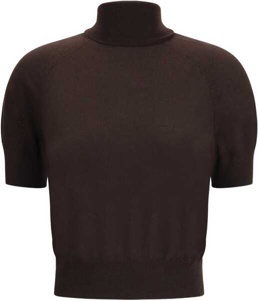 Pulovere PETAR PETROV Short sleeve wool Sweater EBONY WOOD Femei (BM 18967969) 3