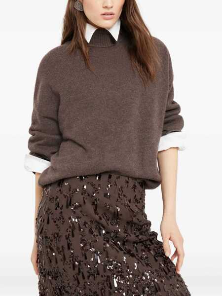 Pulovere Brunello Cucinelli Cashmere turtleneck Sweater MORO Femei (BM 18967975) 3