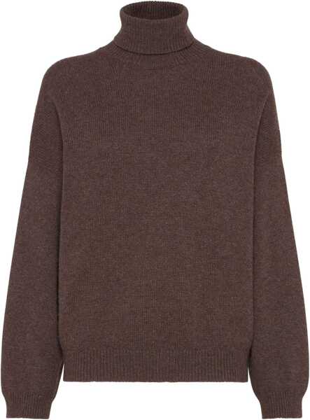 Pulovere Brunello Cucinelli Cashmere turtleneck Sweater MORO Femei (BM 18967975) 1