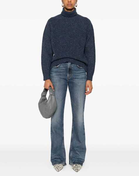 Blugi AGOLDE Kick Boot Jeans stencil color mid rise STENCIL WHISKERED DK INDIGO Femei (BM 18968017) 2