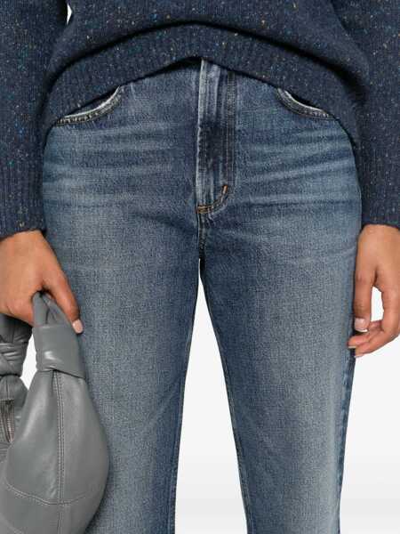 Blugi AGOLDE Kick Boot Jeans stencil color mid rise STENCIL WHISKERED DK INDIGO Femei (BM 18968017) 5