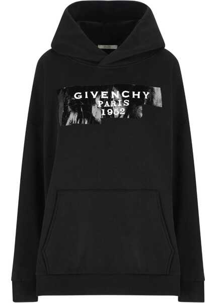 Bluze de trening Givenchy Gauzy fabric Hoodie with givenchy tape BLACK Femei (BM 18968035) 1