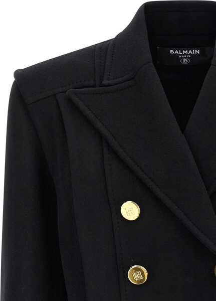 Paltoane Balmain Wool Double-breasted Coat NOIR Femei (BM 18968059) 3