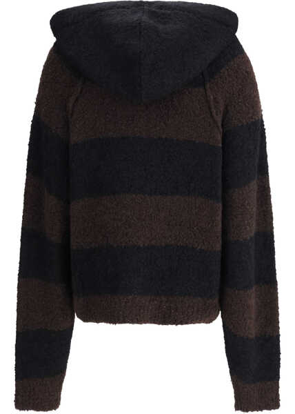 Pulovere PETAR PETROV Striped hooded Sweater COFFEE/BLACK Femei (BM 18968152) 2