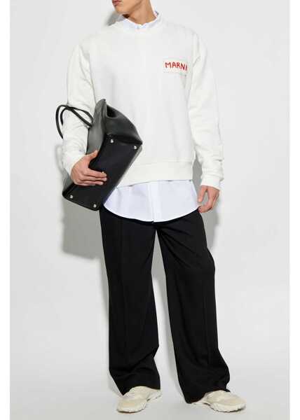 Bluze de trening Marni Sweatshirt With Logo Patch IVORY Barbati (BM 18968650) 2