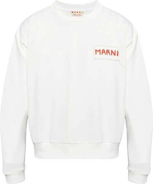 Bluze de trening Marni Sweatshirt With Logo Patch IVORY Barbati (BM 18968650) 1