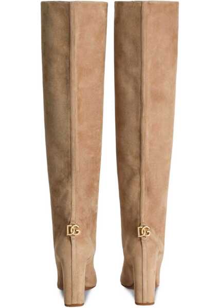 Incaltaminte Dolce & Gabbana Jackie Suede Boots BEIGE Femei (BM 18968776) 4