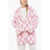 Balmain Oversized Coat With Gingham Pattern Pink