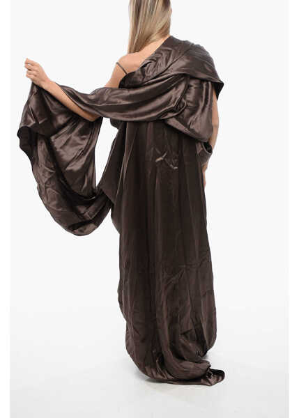Rochii lungi Balmain Silk Dress With Cape Brown Femei (BM 18968803) 2