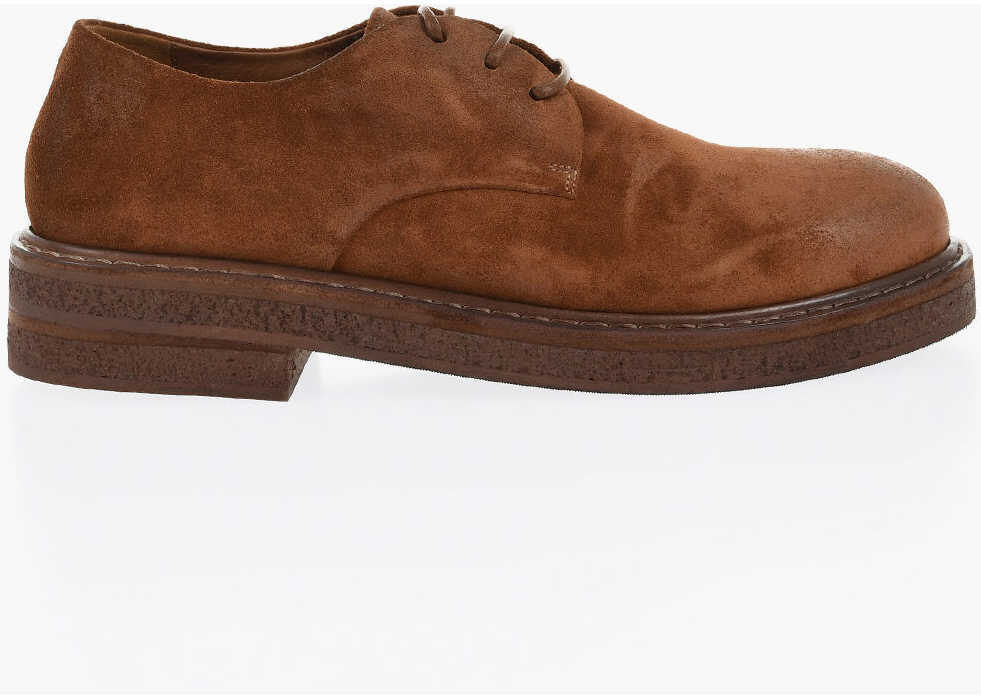 Pantofi Oxford MARSLL Suede Parrucca Derby Shoes Brown Femei (BM 18968845) 3