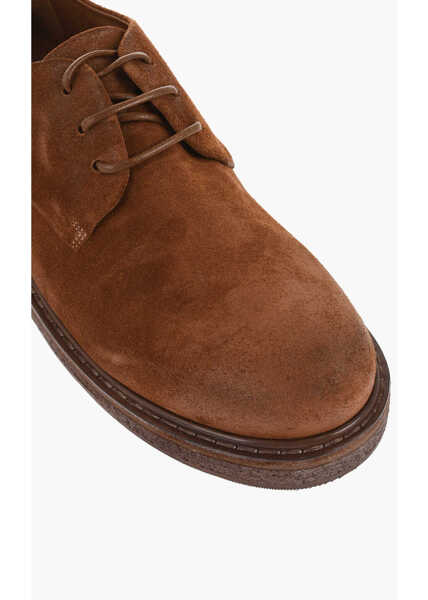 Pantofi Oxford MARSLL Suede Parrucca Derby Shoes Brown Femei (BM 18968845) 4