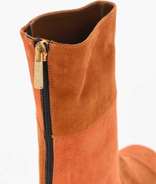 Botine CAREL PARIS Suede Estime Go Booties With Patchwork Design 5Cm Orange Femei (BM 18968854) 4