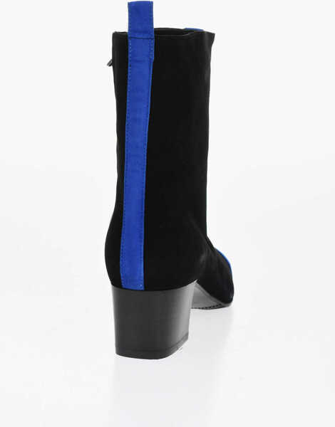 Botine CAREL PARIS Suede Audrey Booties With Contrasting Detail 5Cm Black Femei (BM 18968872) 2